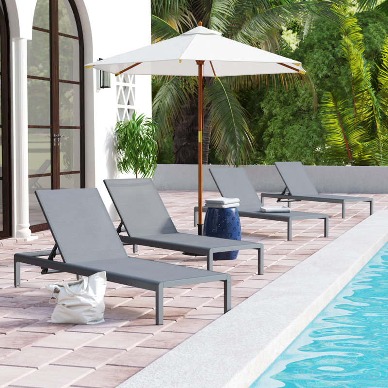 Brayden Studio Crosstown Reclining Chaise Lounge Set of 4
